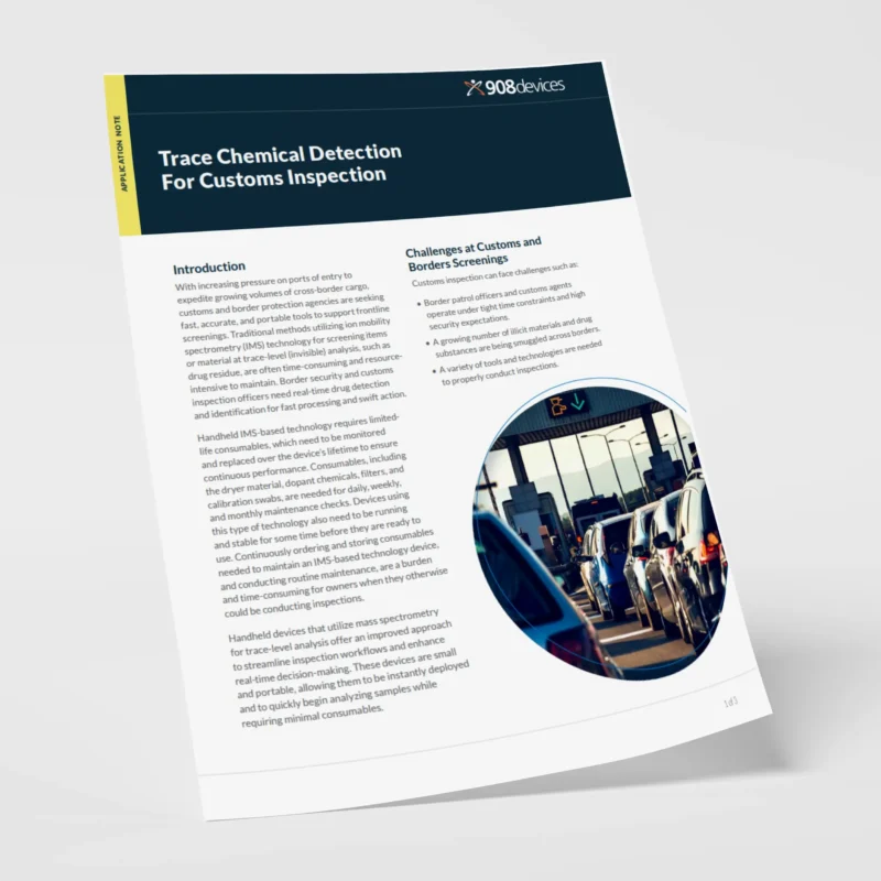 Trace chemical detection for customs inspection application note