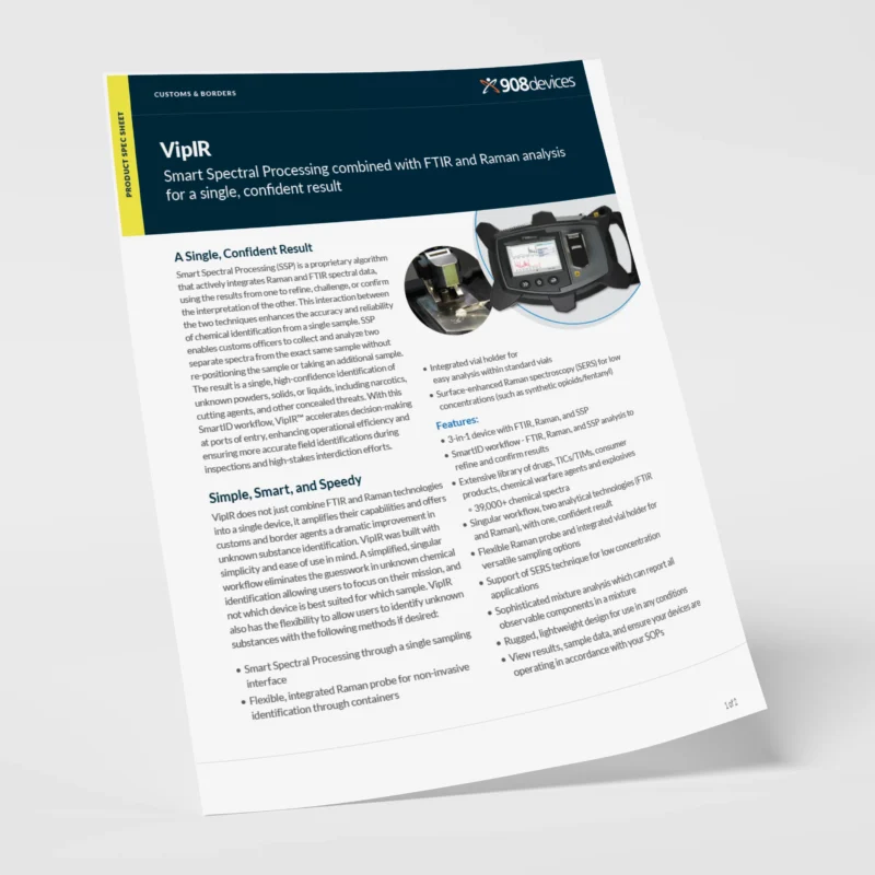 VipIR specification sheet customs and borders specification sheet