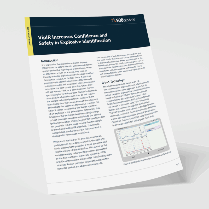 Increase confidence and safety in explosive identification application note