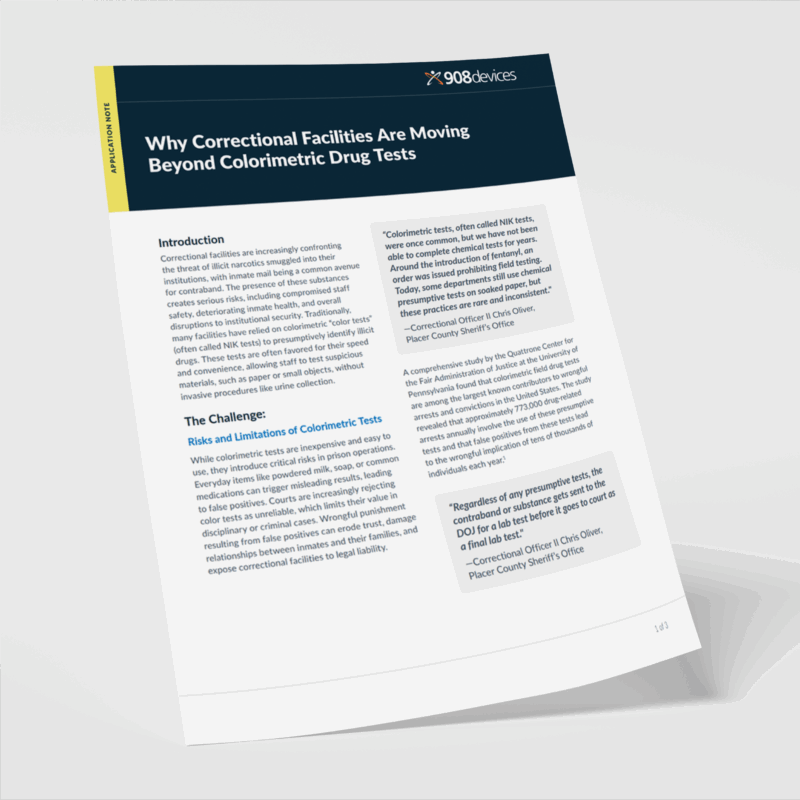 Why correctional facilities are moving beyond colorimetric drug tests application note