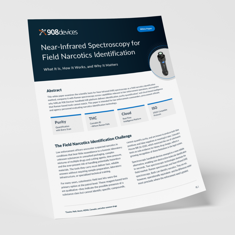 Near infrared spectroscopy for field narcotics identification white paper